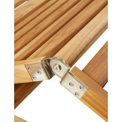 Solvagn med hjul och dryckesbricka. Modell: Boston guld teak