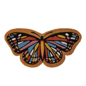 Drmtte sommerfugl 45x75cm. Fremstillet i kokos som kan ligge ude hele ret rundt. 