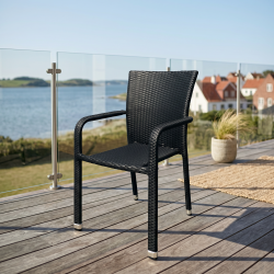 Hadsund Stabelstol i Lux Alu og UV-beskyttet Polyrattan - v�lg farve