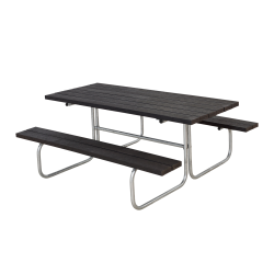 Sort bordbnkest uden rygln i genbrugsplast til 6 personer