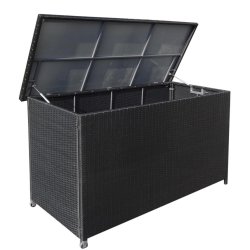 Sofia XL dynbox 160x75 cm. Svart UV-skyddad polyrotting och aluminiumram inkl. vattentt innervska