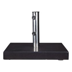 Fyrkantig gr granit parasollfot med snidat handtag och hjul - 40 kg