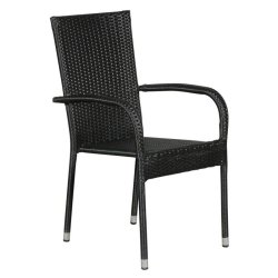 Momohavembelst inkl. 6 stole i sort UV-beskyttet polyrattan - Ingen vedligeholdelse!