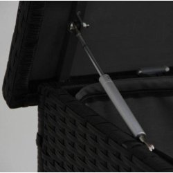 100 % vandtt Hyndeboks i sort uv-beskyttet polyrattan -  vandtt