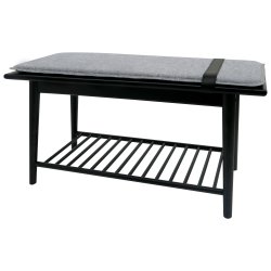 Sort lille bnk til entren NOBLE - inklusiv hynde og strop 