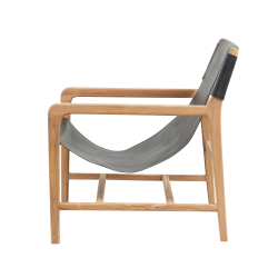 Charleston loungestol lder og teaktr - vlg farve