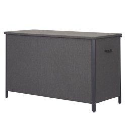 Polstret sort hyndeboks i aluminium - 166 x 75 cm