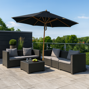 Palermo Parasol str. 3,3 meter - Farve stok: TEAK LOOK