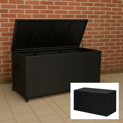 Mega-hyndeboks inkl. 100% vandtt overtrk - Maksimal opbevaringskapacitet. Kan st ude hele ret.