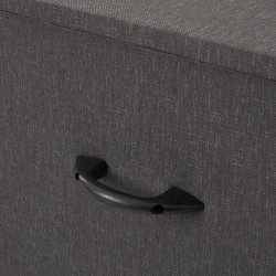 Polstret sort hyndeboks i aluminium - 166 x 75 cm