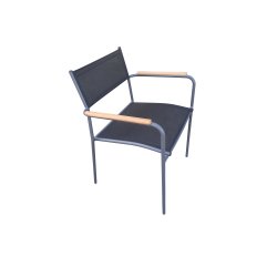 Roma stabelstol med teaktrs armln - vlg stellets farve