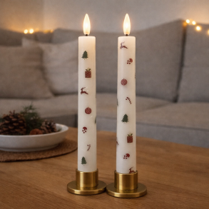 LED stagelys - 2 stk. - Juleedition - 22 cm!