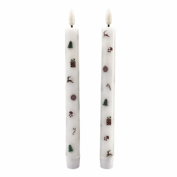 LED stagelys - 2 stk. - Juleedition - 22 cm!