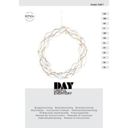 Stemningsfuld lyskrans med 40 varme hvide LED lys og timer samt 5 m klar ledning med adapter 35 cm