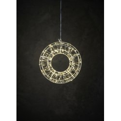  Stilfuld lyskrans 200 LED 30 cm gennemsigtig ledning 5m og IP44 adapter med dobbelt timerfunktion