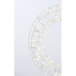  Stilfuld lyskrans 200 LED 30 cm gennemsigtig ledning 5m og IP44 adapter med dobbelt timerfunktion