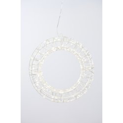  Stilfuld lyskrans 200 LED 30 cm gennemsigtig ledning 5m og IP44 adapter med dobbelt timerfunktion