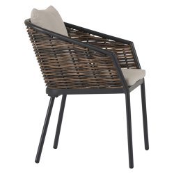 Daniella havestol i aluminium og rattan med hynder