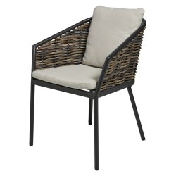 Daniella havestol i aluminium og rattan med hynder