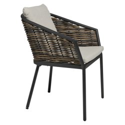 Daniella havestol i aluminium og rattan med hynder