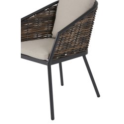 Daniella havestol i aluminium og rattan med hynder