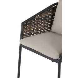 Daniella havestol i aluminium og rattan med hynder