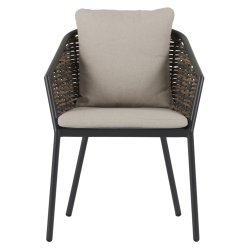 Daniella havestol i aluminium og rattan med hynder