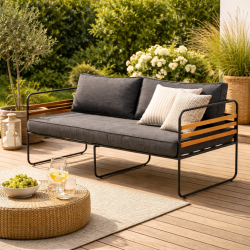 L�kken Loungesofa fremstillet i Akacietr� - max belastning 320 kg - B141 x D70 x H71 cm