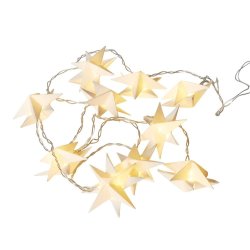 LED lavenergi lyskde med 10 papirs stjerner og batteriboks til indendrs brug