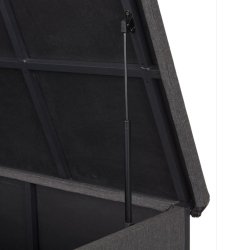 Polstret sort hyndeboks i aluminium - 166 x 75 cm