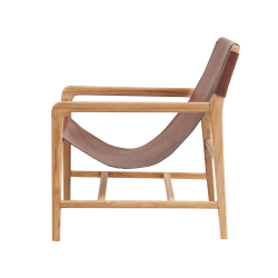 Charleston loungestol lder og teaktr - vlg farve