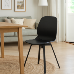 Hilda spisestuestol med drejefod I massivt UV-beskyttet plast -  sort 