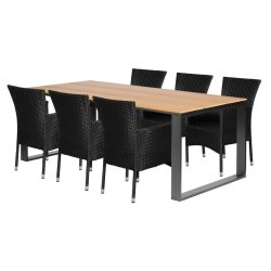 Martinus terrassest til 6 personer - UV-beskyttet polyrattan