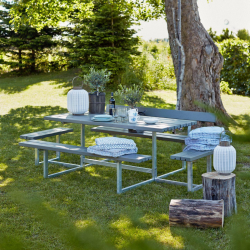 Bordbnkest i nletr til 8 personer med et rygln - vlg farve