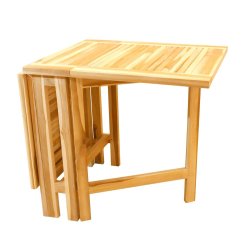 Foldbart cafest med positionsstole i silverteak til to - Model: Bounty