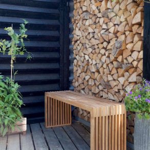 Rib Bnk gold teak L:104xB35xH43cm