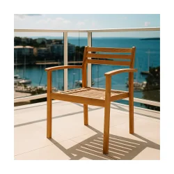 Butterflybord st med 4 stole i gylden teak. MODERNE HAVEMBELST I FREMRAGENDE KVALITET!!