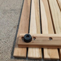 Teakmtte med gummifdder - vlg strrelsen 
