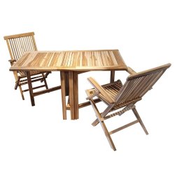 Foldbart cafset i silverteak til to personer - Model: Mondena