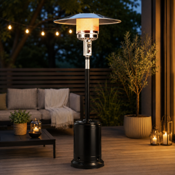 Gas terrassevarmer 221 cm � Stilrent design med op til 12.000 W