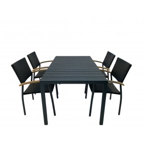 Era/Gilleleje havembelst til 4 personer med stole i UV-beskyttet polyrattan