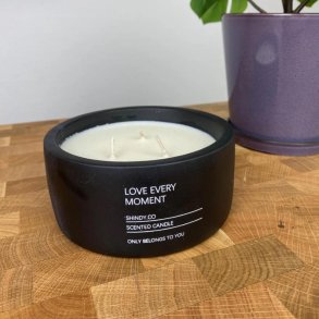 Citron Dacore duftlys - i sort cementskjuler - Hjlper med at holde myggene vk