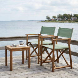 Flot Tokyo Instrukt�rstol i akacietr� - 59x54x85 - V�lg mellem gr�n eller natur kanvas