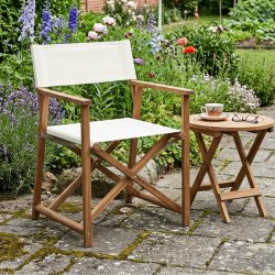 Flot Tokyo Instrukt�rstol i akacietr� - 59x54x85 - V�lg mellem gr�n eller natur kanvas