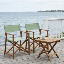 Flot Tokyo Instrukt�rstol i akacietr� - 59x54x85 - V�lg mellem gr�n eller natur kanvas