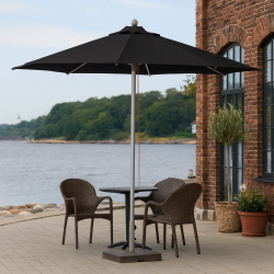 "Sunbrella" parasol med brste alu - : 3m - Vandtt + Dug har UV50+ solbeskyttelse. Model: Toulouse