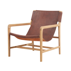 Charleston loungestol lder og teaktr - vlg farve