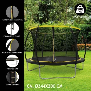 B�rnetrampolin med beskyttelsesnet. PERFEKT TIL B�RNENES LEG I HAVEN!!