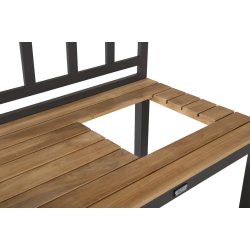 Udendrs kkkenmodul med vandhane - fremstillet i sort aluminium og teaktr - Model: Mexico