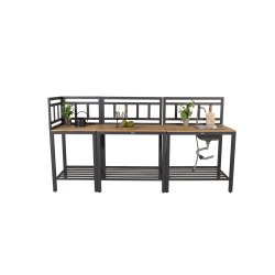 Udendrs kkkenmodul med vandhane - fremstillet i sort aluminium og teaktr - Model: Mexico